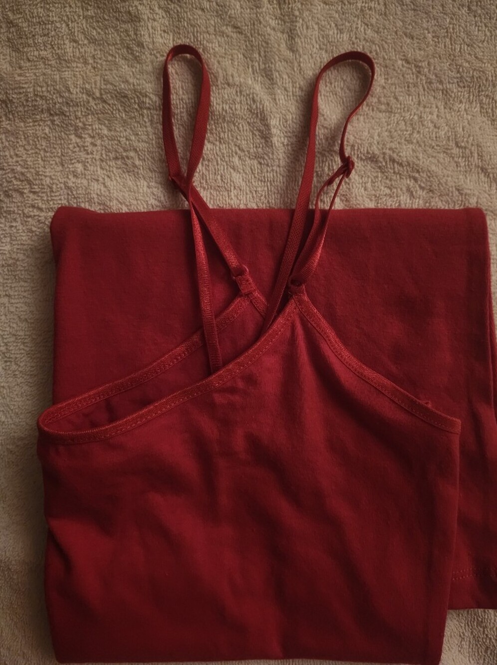 Women NEW Dark red camisole tank ADJUSTABLE STRAPS M/ L 8 10, READ ALL,  Firm